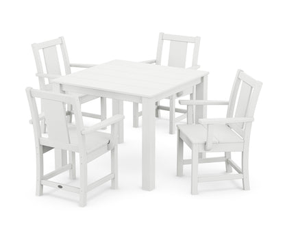 POLYWOOD® Prairie 5-Piece Parsons Dining Set in White