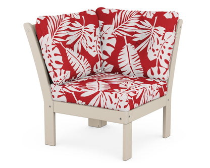 POLYWOOD® Vineyard Modular Corner Chair in Sand / Leaf Crimson