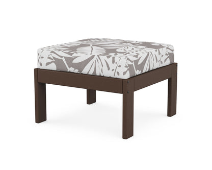 POLYWOOD® Vineyard Modular Ottoman in Mahogany / Leaf Grey Mist