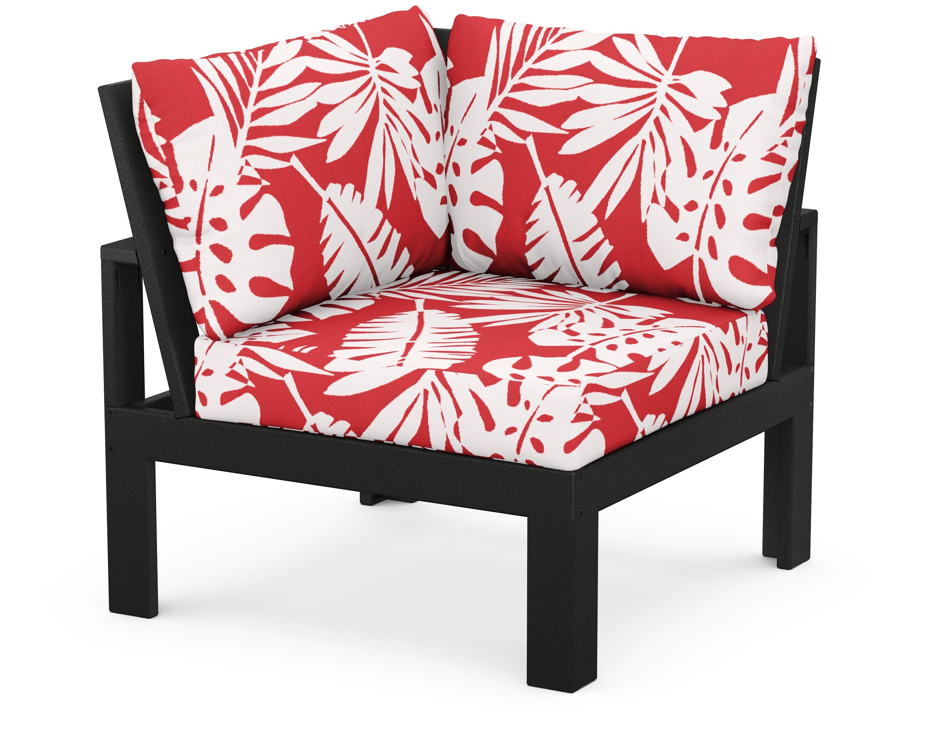 Unbranded Modular Corner Chair in Black / Leaf Crimson