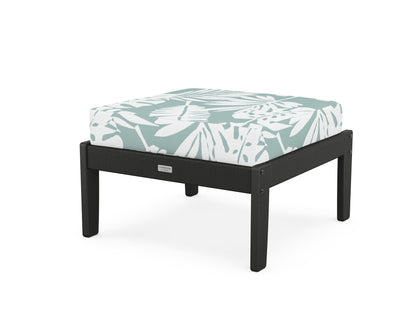 Country Living Cottage Deep Seating Ottoman in Black / Leaf Glacier Spa