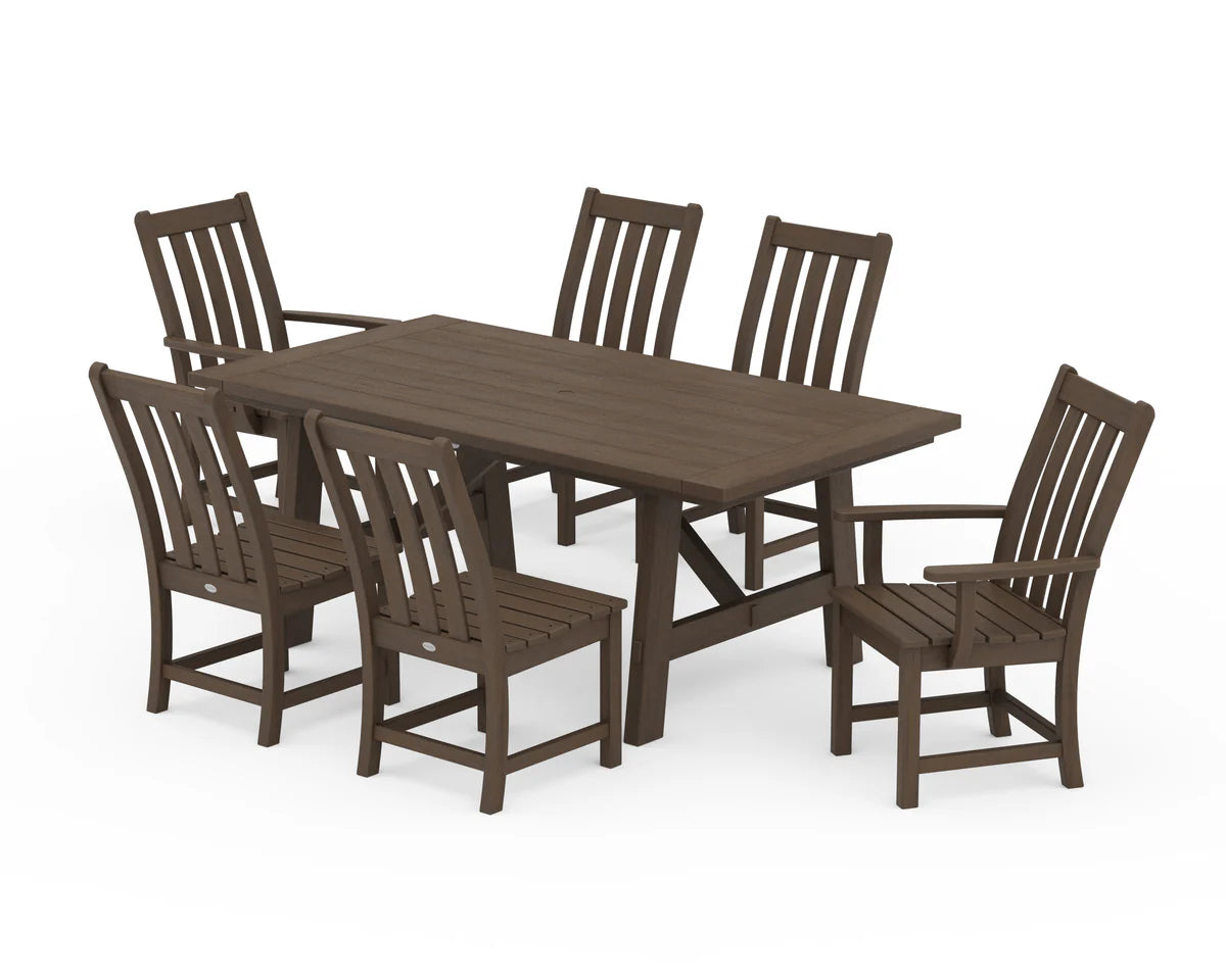 Vineyard 7-Piece Rustic Farmhouse Dining Set