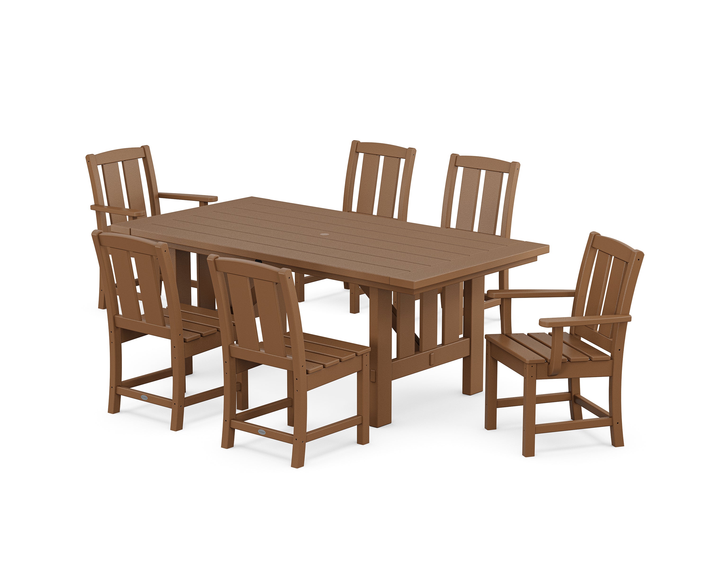 POLYWOOD® Mission 7-Piece Dining Set with Mission Table in Teak
