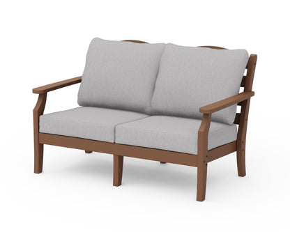 Draper James™ by  POLYWOOD® Savannah Deep Seating Loveseat in Teak / Granite