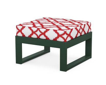 Unbranded Modular Ottoman - Modern in Green / Trellis Crimson