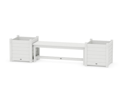 POLYWOOD® 48" Nautical Straight Planter Bench Set - Large in White