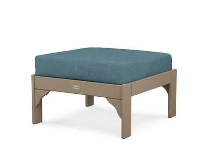 POLYWOOD¬Æ Vineyard Deep Seating Ottoman in Vintage Sahara / Ocean Teal