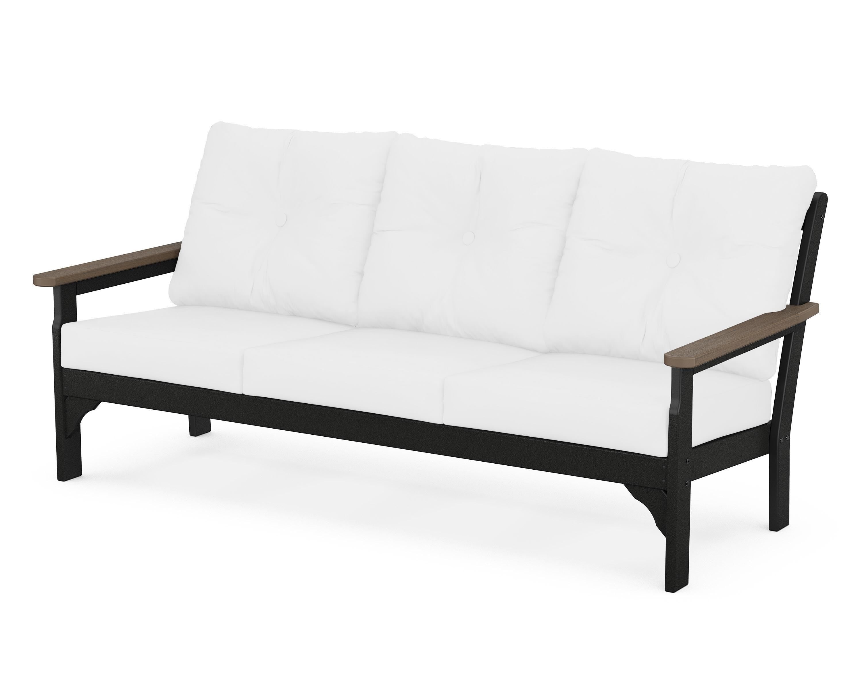 POLYWOOD® Vineyard Deep Seating Sofa in Black / Kona / Natural