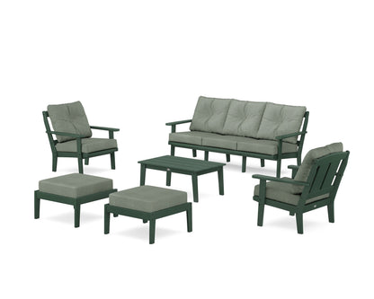 POLYWOOD® Mission 6-Piece Lounge Sofa Set in Green / Cast Sage