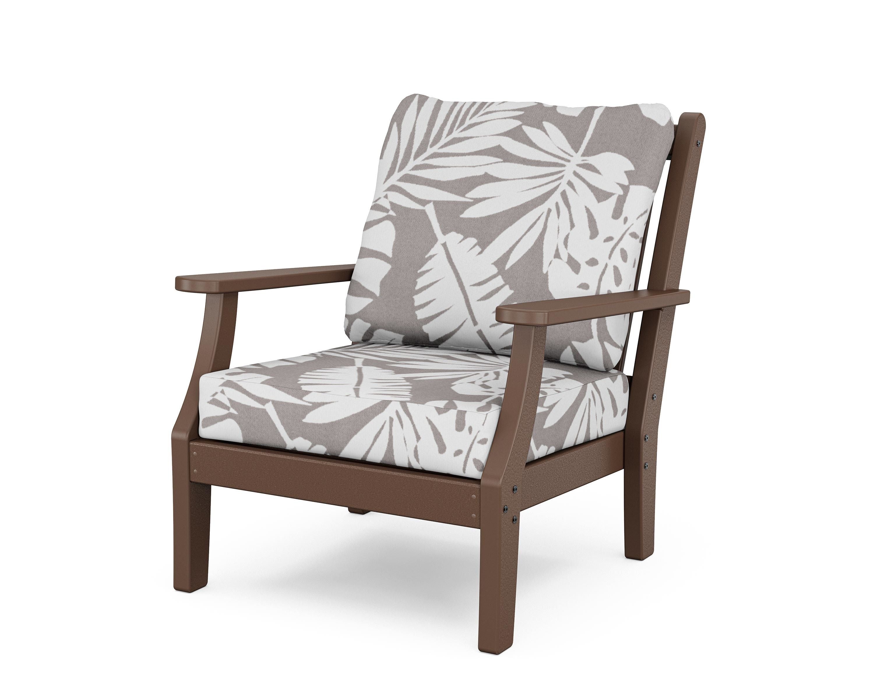 Country Living Wovendale Deep Seating Chair in Mahogany / Leaf Grey Mist