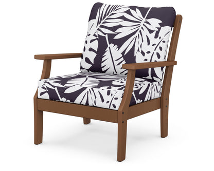 POLYWOOD® Braxton Deep Seating Chair in Teak / Leaf Navy