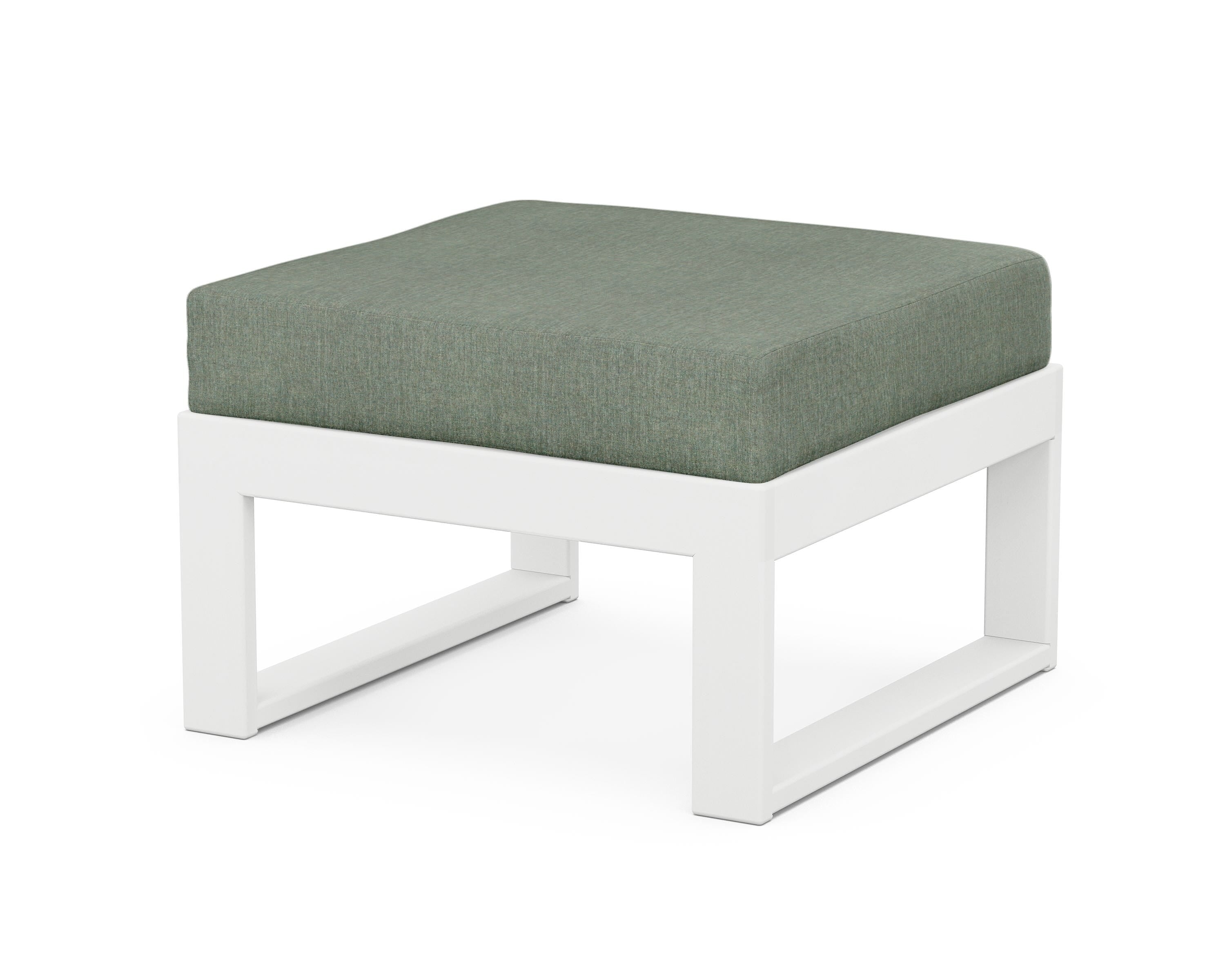 Unbranded Modular Ottoman - Modern in White / Cast Sage