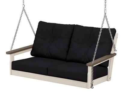 POLYWOOD® Vineyard Deep Seating Swing in Sand / Kona / Midnight Linen