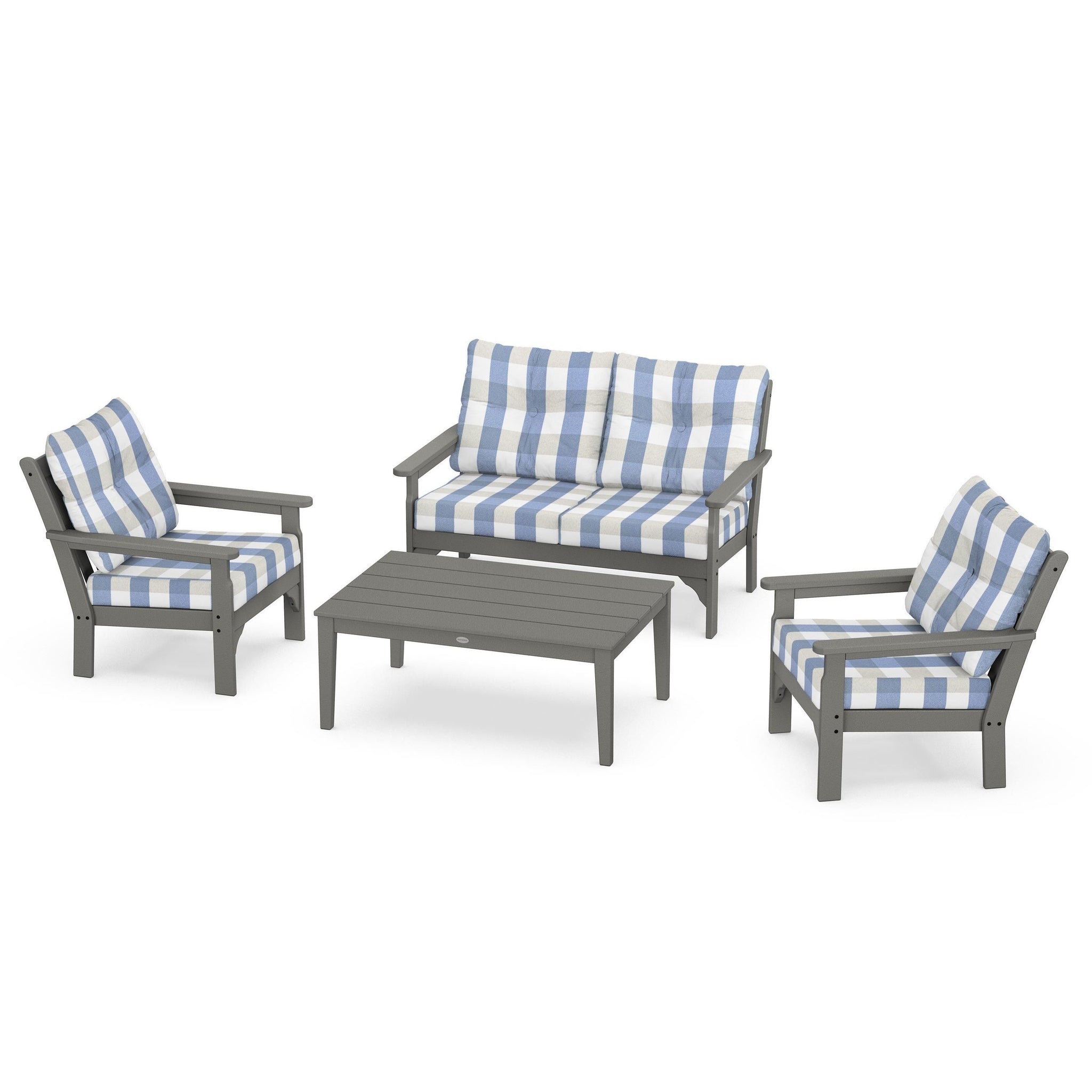 Vineyard 4 Piece Deep Seating Set - Slate Grey