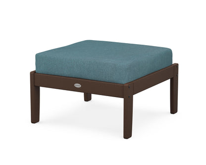POLYWOOD® Braxton Deep Seating Ottoman in Mahogany / Ocean Teal