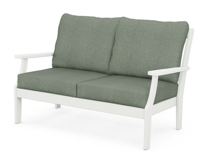 POLYWOOD® Braxton Deep Seating Loveseat in Vintage White / Cast Sage