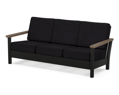 POLYWOOD® Harbour Deep Seating Sofa in Black / Kona / Midnight Linen