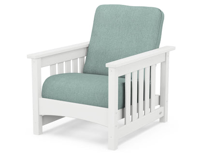 POLYWOOD® Club Mission Chair in White / Glacier Spa