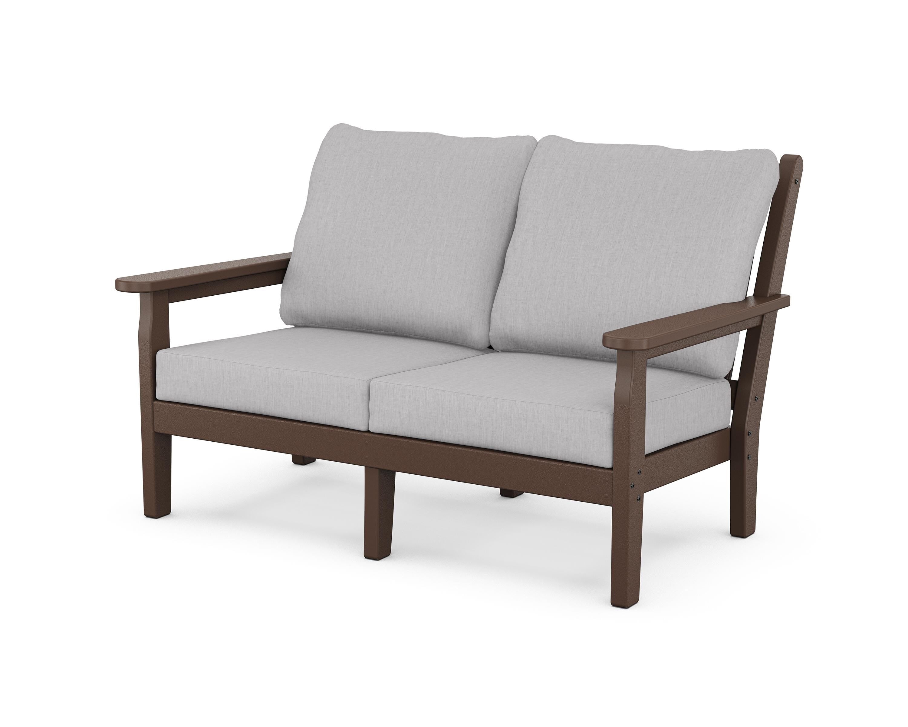 POLYWOOD® Chippendale Deep Seating Loveseat in Mahogany / Granite