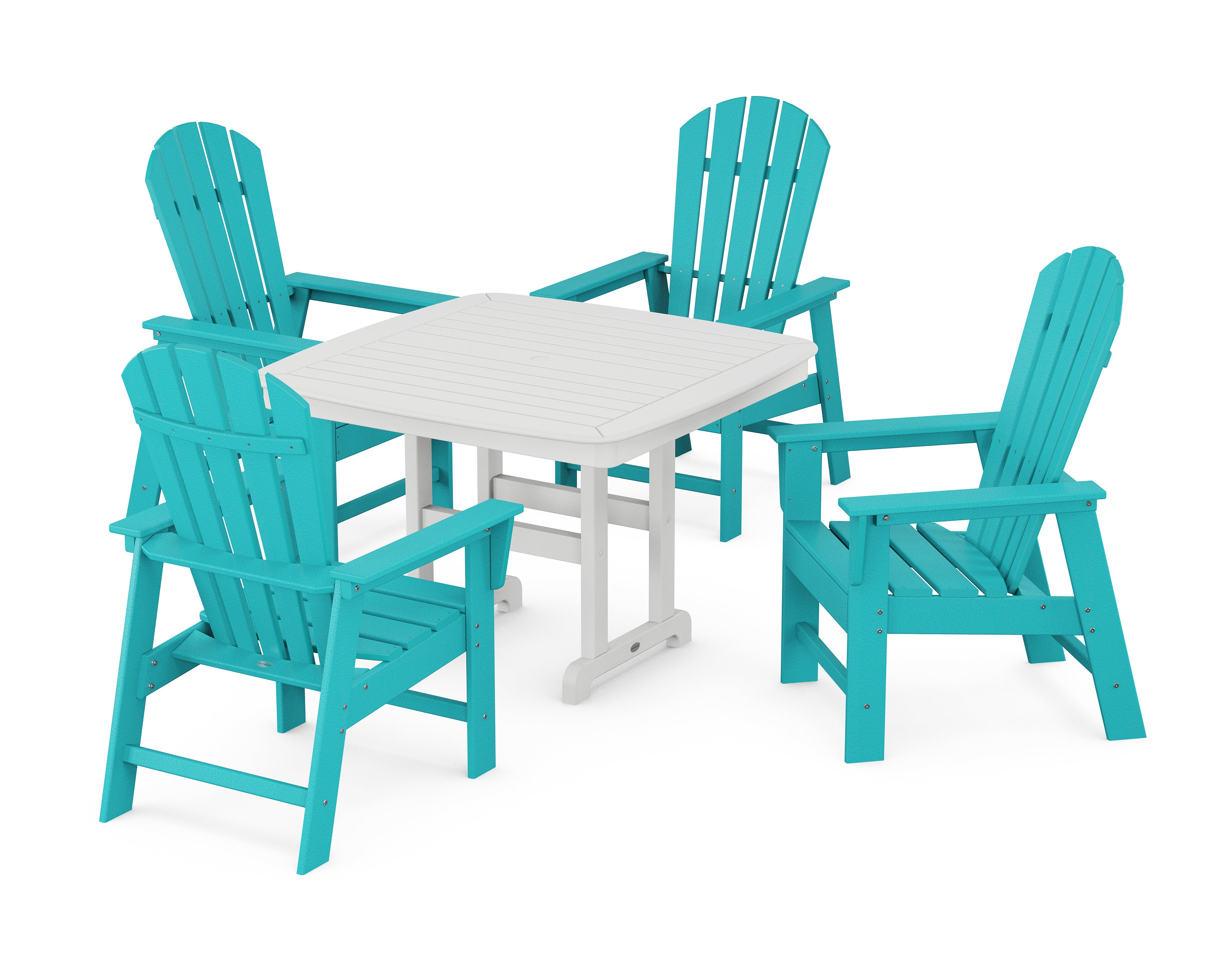 POLYWOOD® South Beach 5-Piece Dining Set with Trestle Legs in Aruba / White