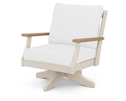POLYWOOD® Braxton Deep Seating Swivel Chair in Sand / Natural / Natural