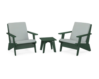 POLYWOOD® Riviera Modern Lounge 3-Piece Set in Green / Spa