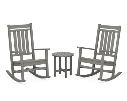 POLYWOOD® Estate 3-Piece Rocking Chair Set in Slate Grey