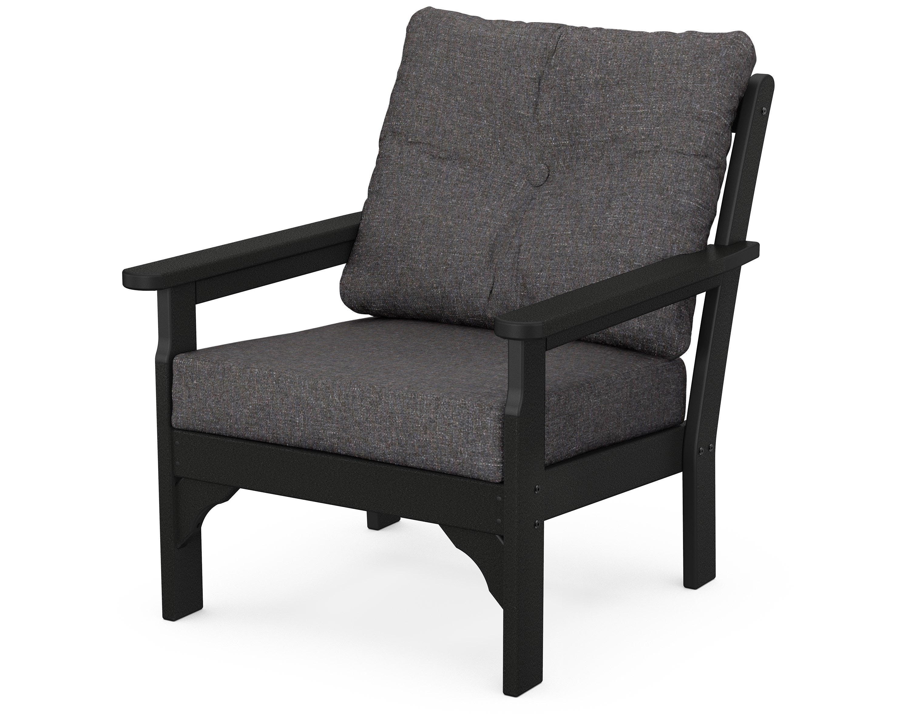 POLYWOOD® Vineyard Deep Seating Chair in Black / Ash Charcoal