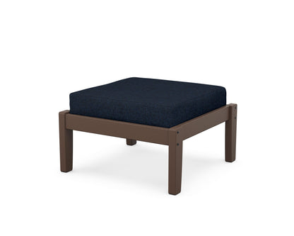 Unbranded Deep Seating Ottoman in Mahogany / Marine Indigo