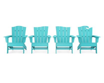 POLYWOOD® Wave Collection 4-Piece Adirondack Chair Set in Aruba