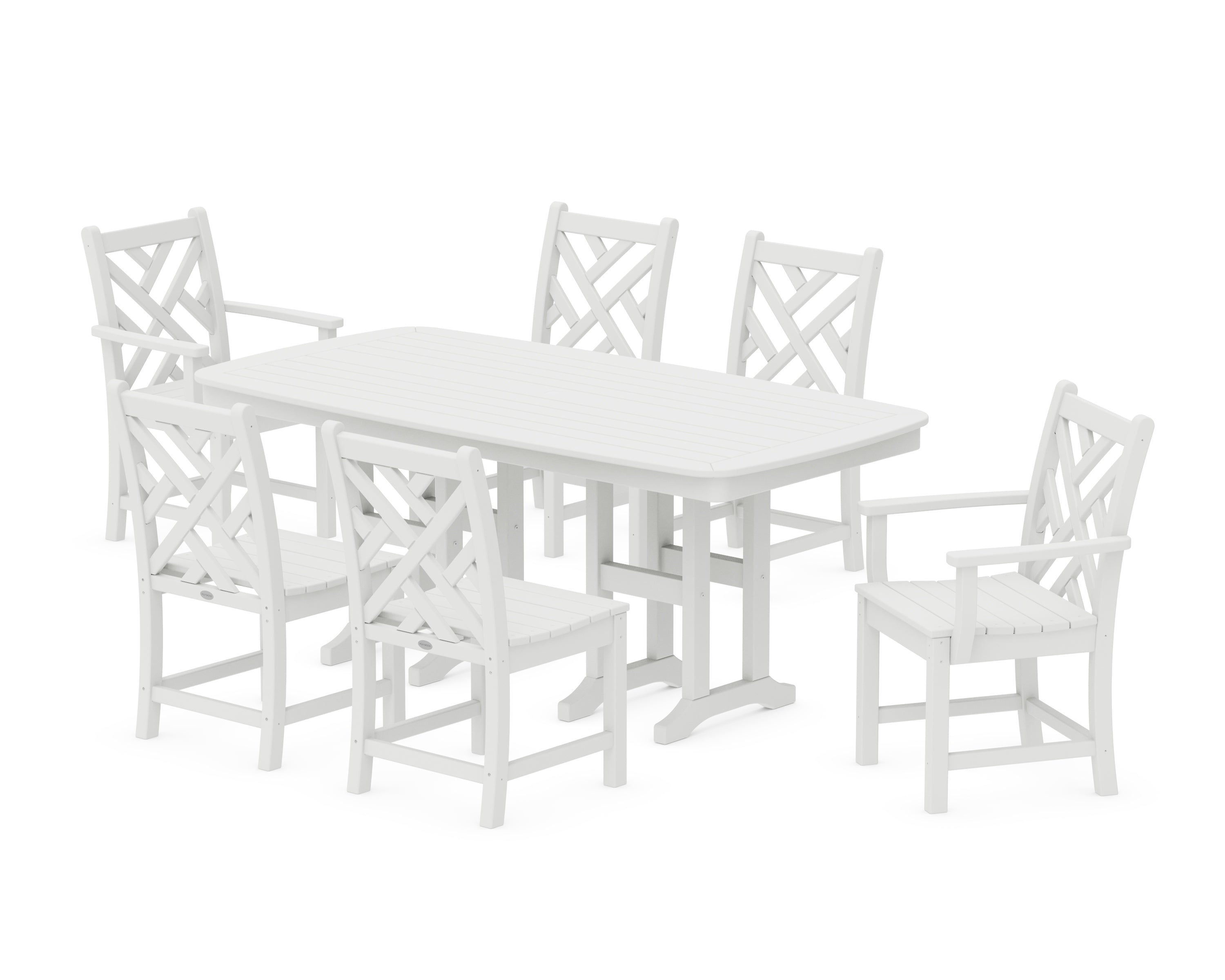POLYWOOD® Chippendale 7-Piece Dining Set in White