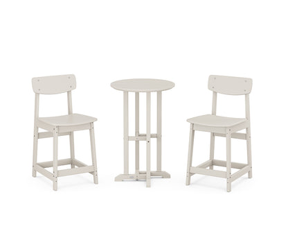 POLYWOOD® Modern Studio Urban Chair 3-Piece Bistro Counter Set in Sand