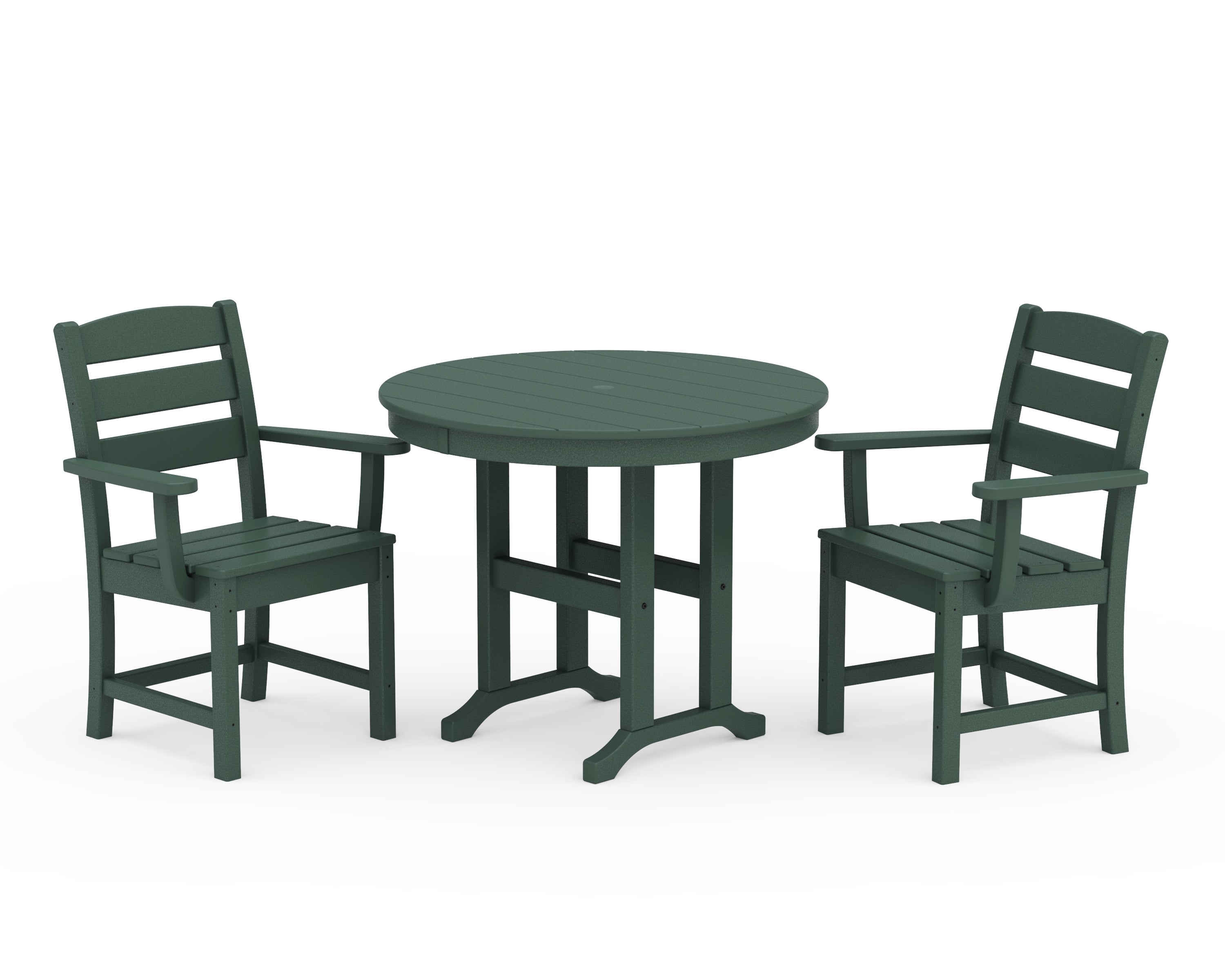 POLYWOOD® Lakeside 3-Piece Round Dining Set in Green