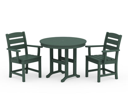 POLYWOOD® Lakeside 3-Piece Round Dining Set in Green
