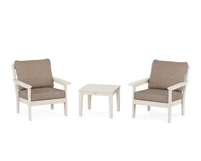 Country Living Cottage 3-Piece Deep Seating Set in Sand / Spiced Burlap
