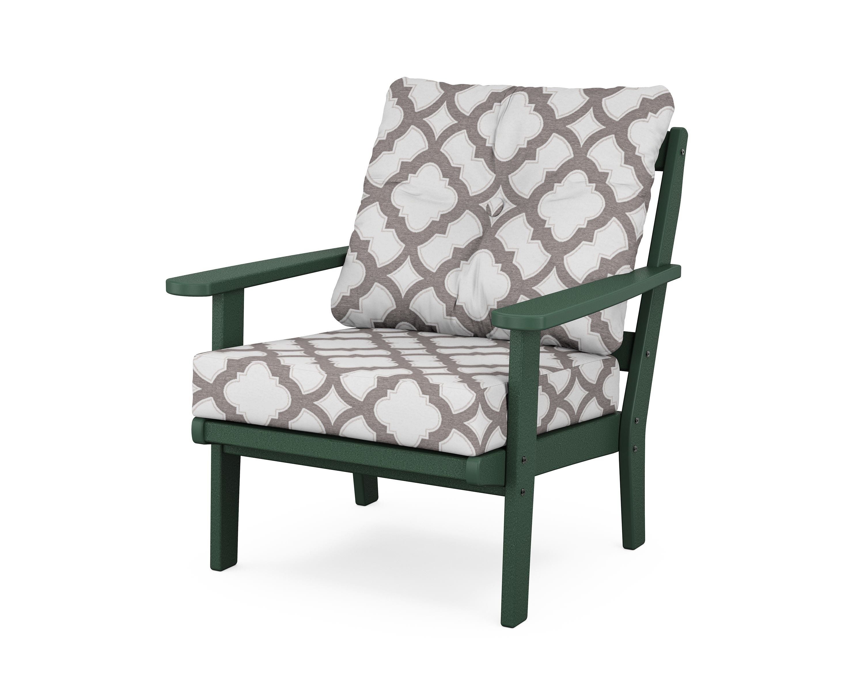 POLYWOOD® Mission Deep Seating Chair in Green / Trellis Grey Mist