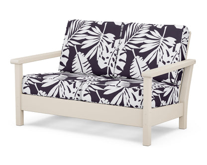 POLYWOOD® Harbour Deep Seating Loveseat in Sand / Leaf Navy