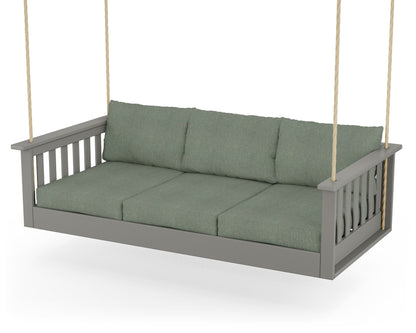 POLYWOOD® Vineyard Daybed Swing in Slate Grey / Cast Sage