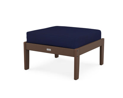 Country Living Cottage Deep Seating Ottoman in Mahogany / Navy