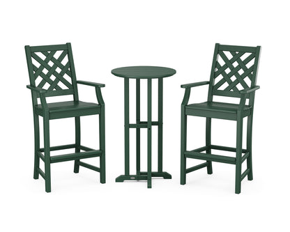 Country Living Wovendale 3-Piece Farmhouse Bar Set in Green