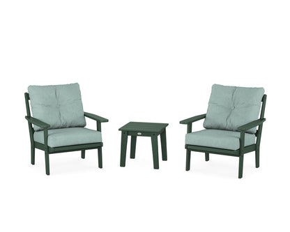POLYWOOD® Oxford 3-Piece Deep Seating Set in Green / Glacier Spa