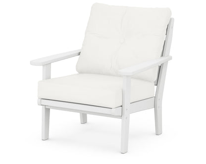 POLYWOOD® Lakeside Deep Seating Chair in White / Natural Linen