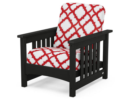 POLYWOOD® Club Mission Chair in Black / Trellis Crimson