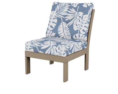 POLYWOOD® Vineyard Modular Armless Chair in Vintage Sahara / Leaf Sky Blue