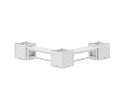 POLYWOOD® 48" Nautical L- Shaped Planter Bench Corner Set - Large in White