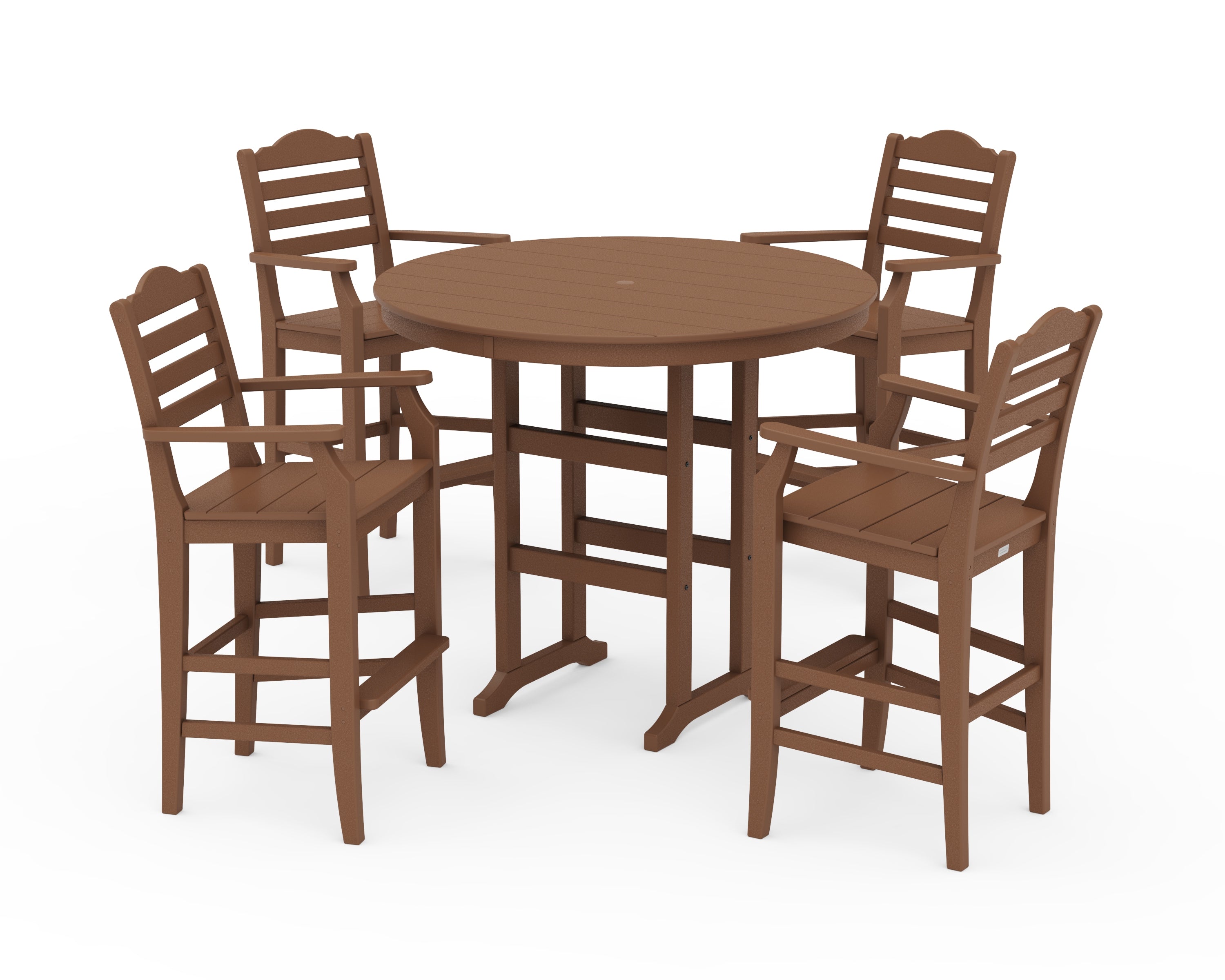 Draper James™ by  POLYWOOD® Savannah 5-Piece Round Farmhouse Bar Set in Teak