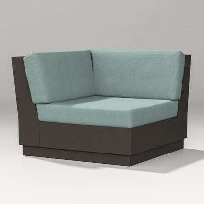 PW Designer Series Elevate Modular Corner Chair in Vintage Coffee / Glacier Spa