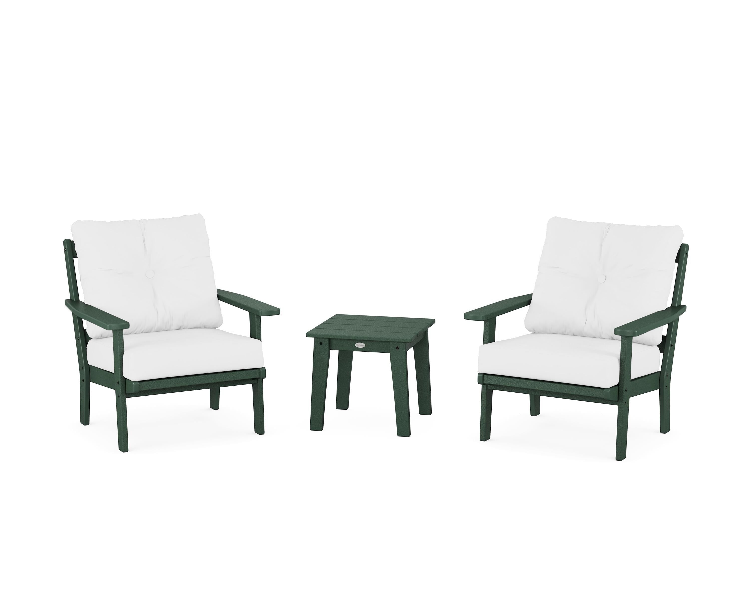 POLYWOOD® Prairie 3-Piece Deep Seating Set in Green / Natural