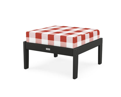 Country Living Cottage Deep Seating Ottoman in Black / Buffalo Plaid Crimson