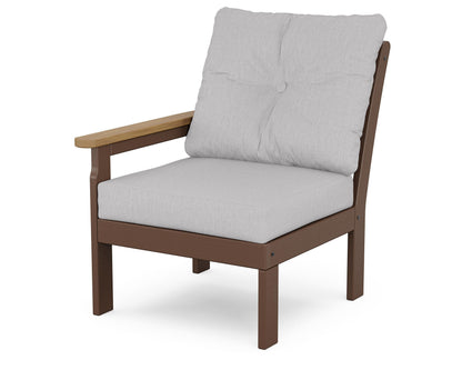 POLYWOOD® Vineyard Modular Left Arm Chair in Mahogany / Natural / Granite